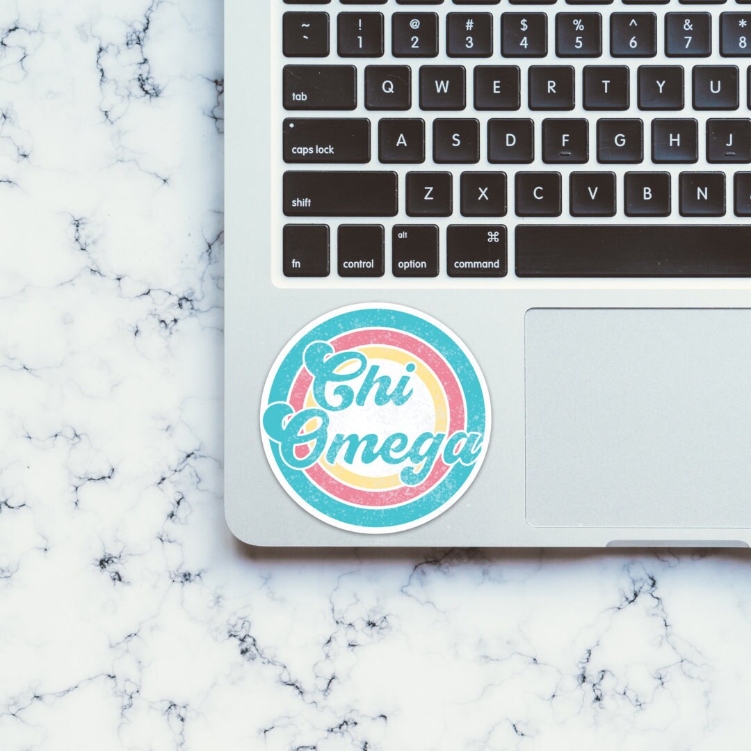 Chi Omega Sorority Vintage Beach Sticker