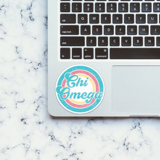 Chi Omega Sorority Vintage Beach Sticker