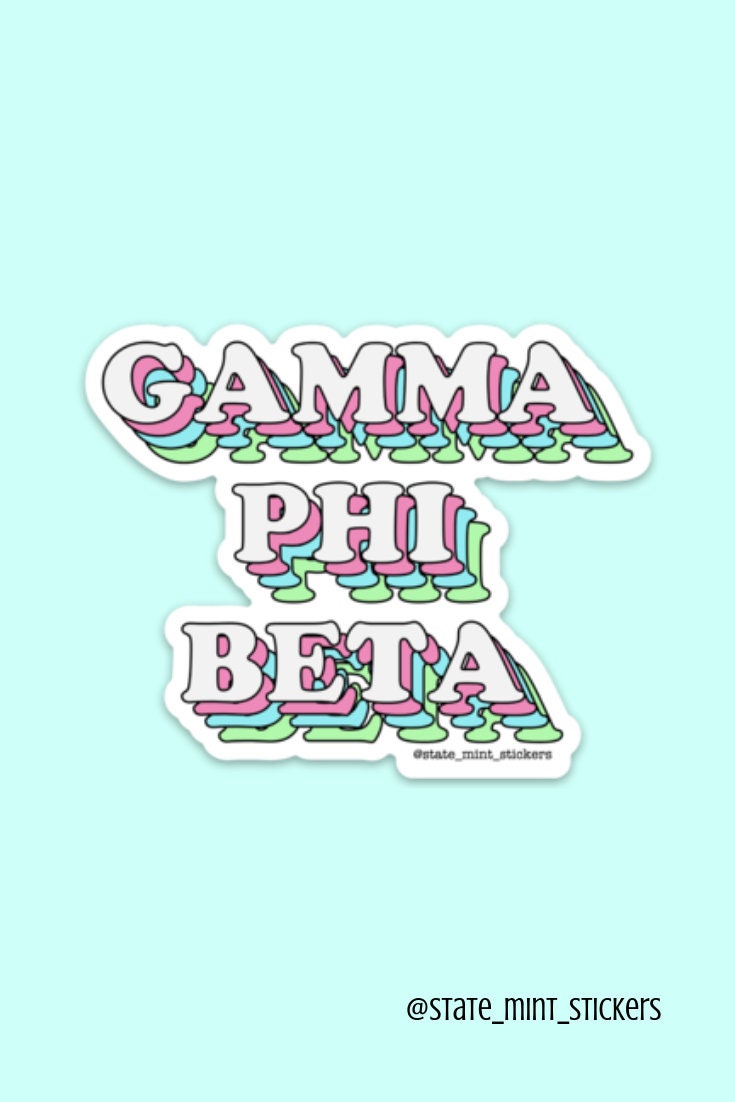 Gamma Phi Beta Pastel Layers Sorority Sticker