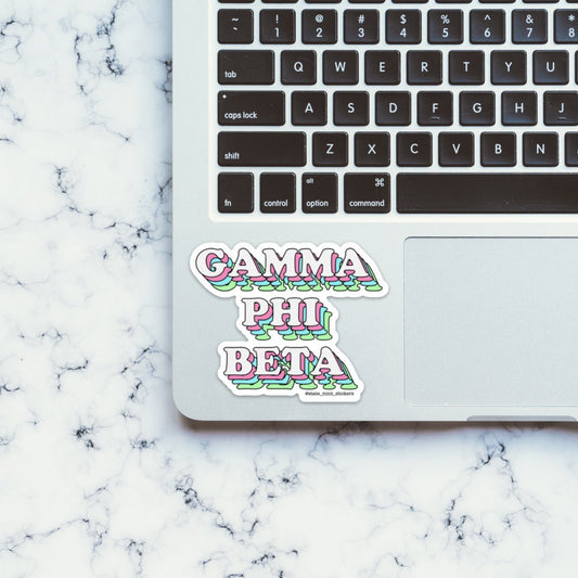 Gamma Phi Beta Pastel Layers Sorority Sticker