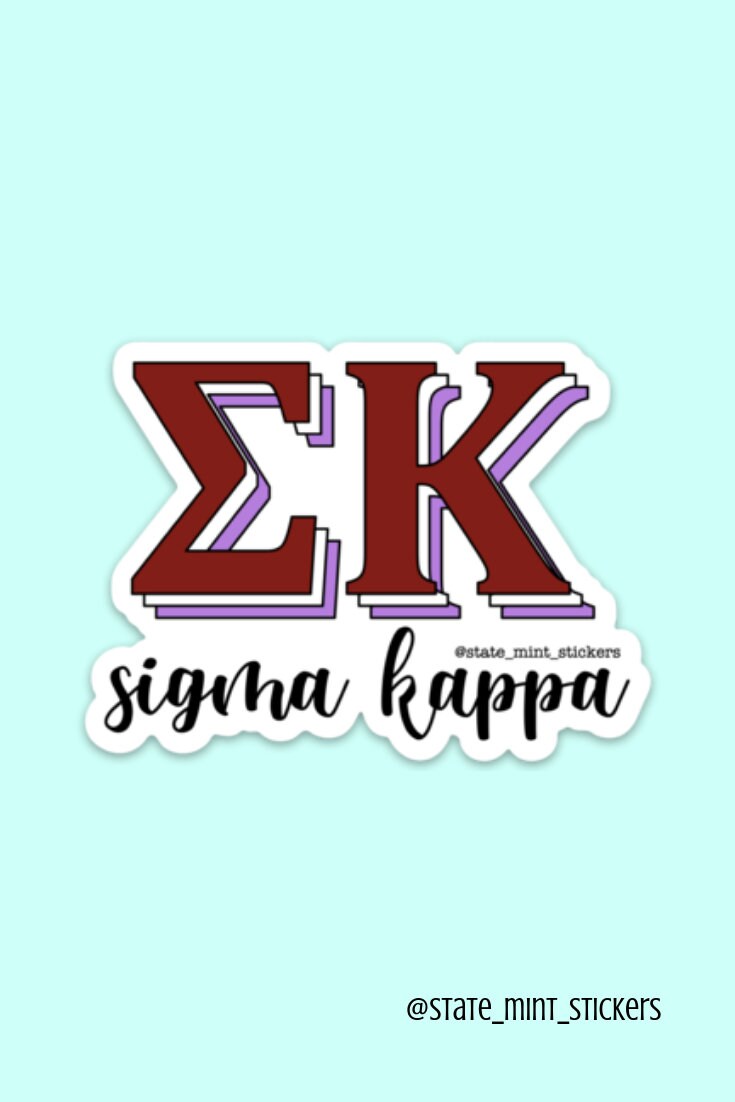 Sigma Kappa Sorority Layered Letters Sticker  / Decal |  for Car, Laptop, Mug, Cup, Cooler, Planner