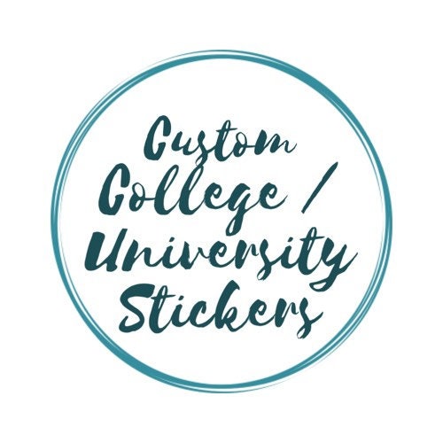 Custom College / University Stickers, custom stickers of college building, full color vinyl for laptop, car window, water bottle, gift