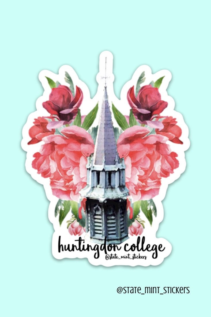 Huntingdon College Watercolor Steeple Sticker