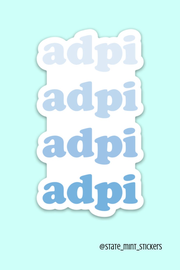 Alpha Delta Pi ADPi Blue Gradient Sorority Sticker | 3.5" |  big little reveal, bid day basket, for laptop, car, water bottle, outdoor vinyl