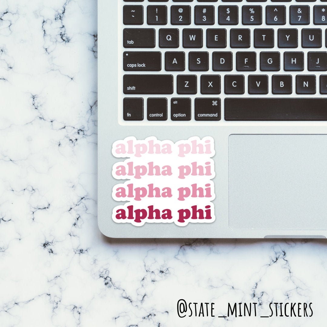 Alpha Phi Sorority Gradient  Sticker | 3.5" Wide | Official Licensed Product  / Decal |  for Car, Laptop, Mug, Cup, Cooler, Planner