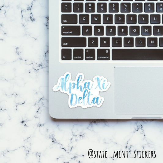 Alpha Xi Delta Sorority Watercolor Sticker / Decal | 3.5" Wide | Official Licensed Product