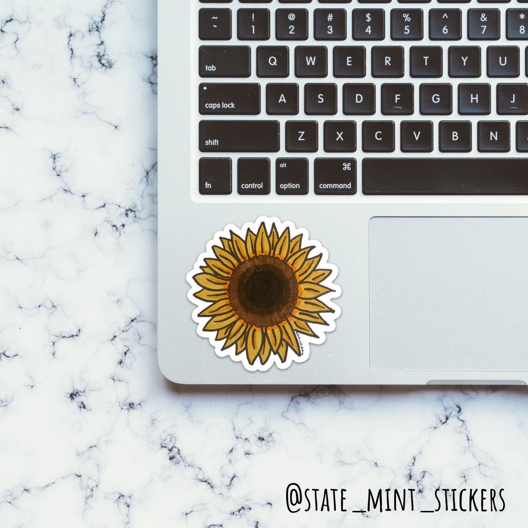 Sunflower Sticker / Decal | For Car, Laptop, Cooler, Flask, and More, watercolor, floral, vinyl, dishwasher safe, waterproof, gift