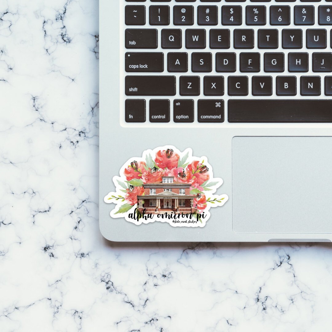 Alpha Omicron Pi ECU Sorority House Sticker | 3.5"  / Decal |  for Car, Laptop, Mug, Cup, Cooler, Planner