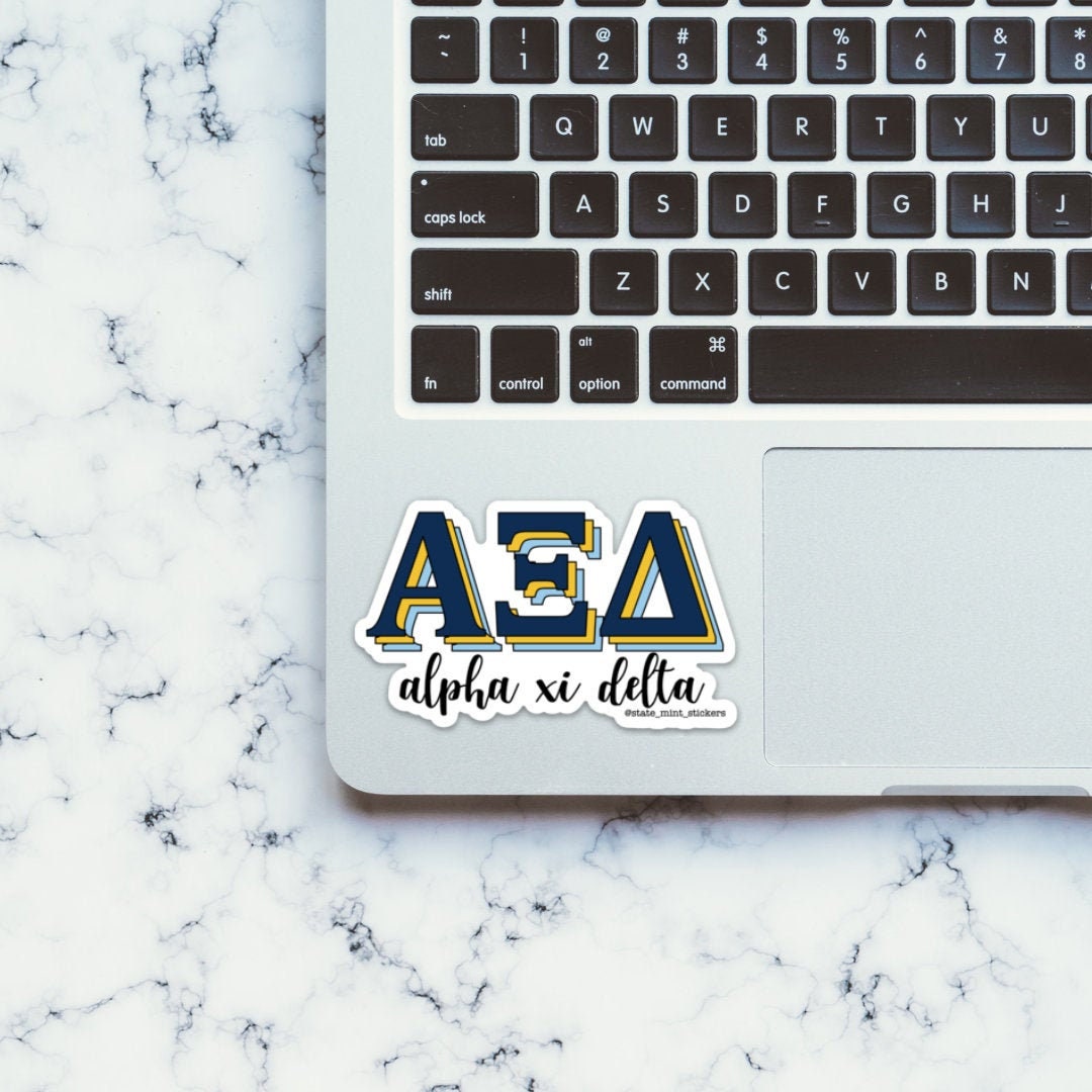 Alpha Xi Delta Layered Greek Letters Sticker / Decal | 3.5" Wide