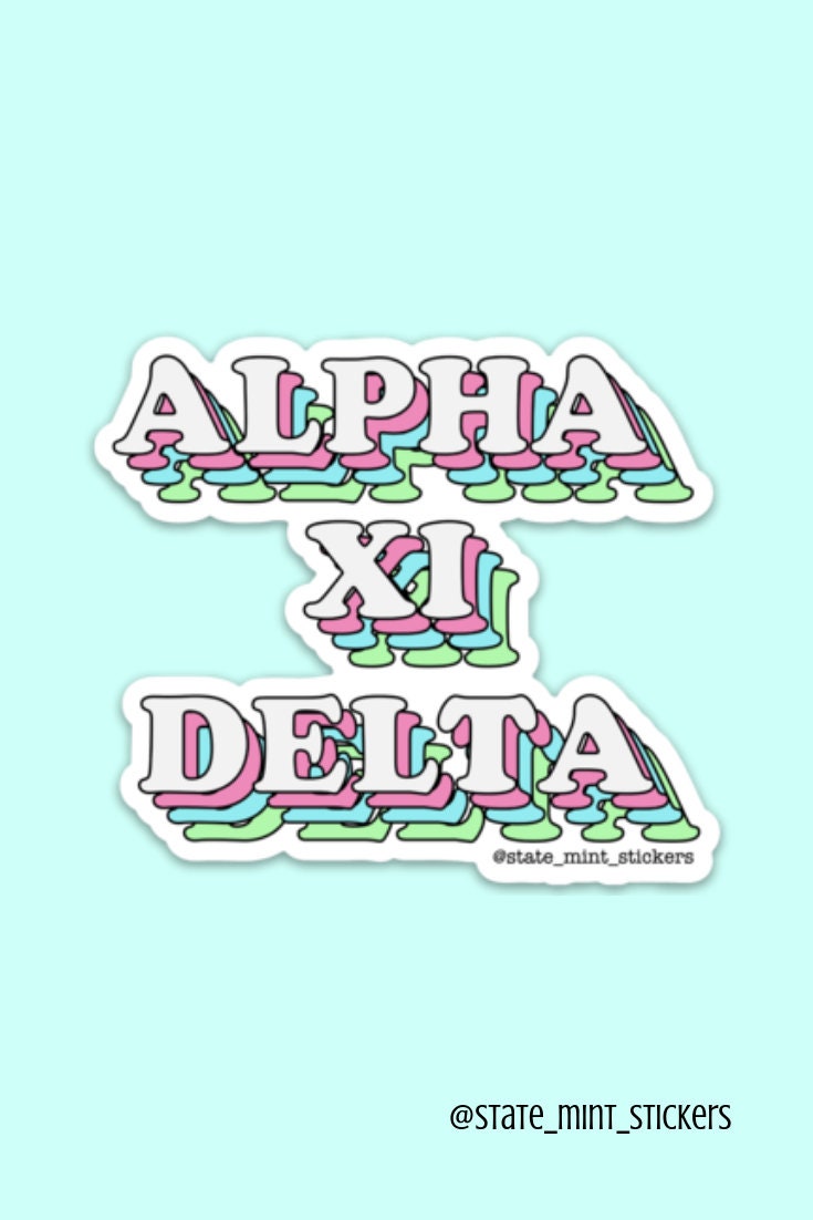 Alpha Xi Delta Pastel Layers Sticker / Decal | 3.5" Wide