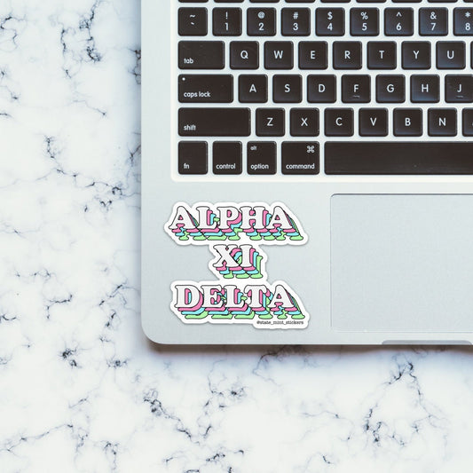 Alpha Xi Delta Pastel Layers Sticker / Decal | 3.5" Wide