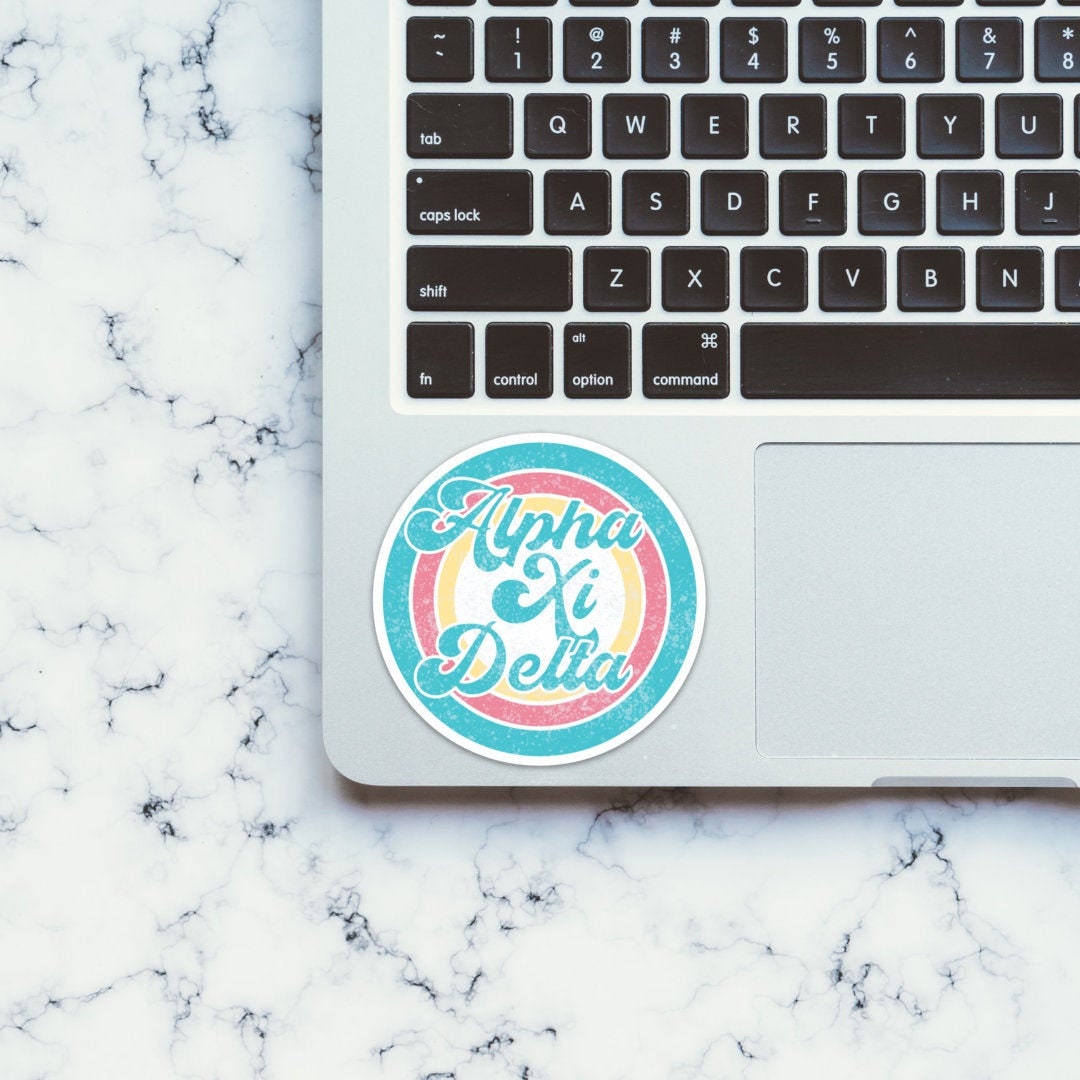 Alpha Xi Delta Vintage Beach Sticker / Decal | 3.5" Wide