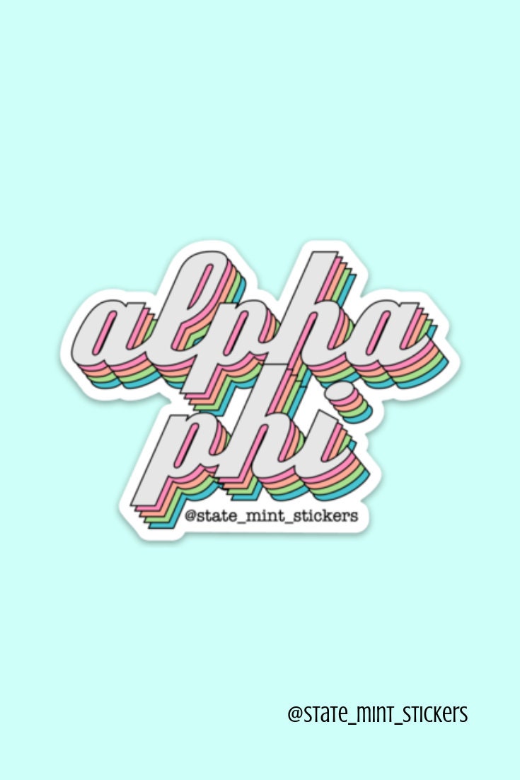 Alpha Phi Retro Rainbow Sorority Sticker / Decal | 3.5" Wide