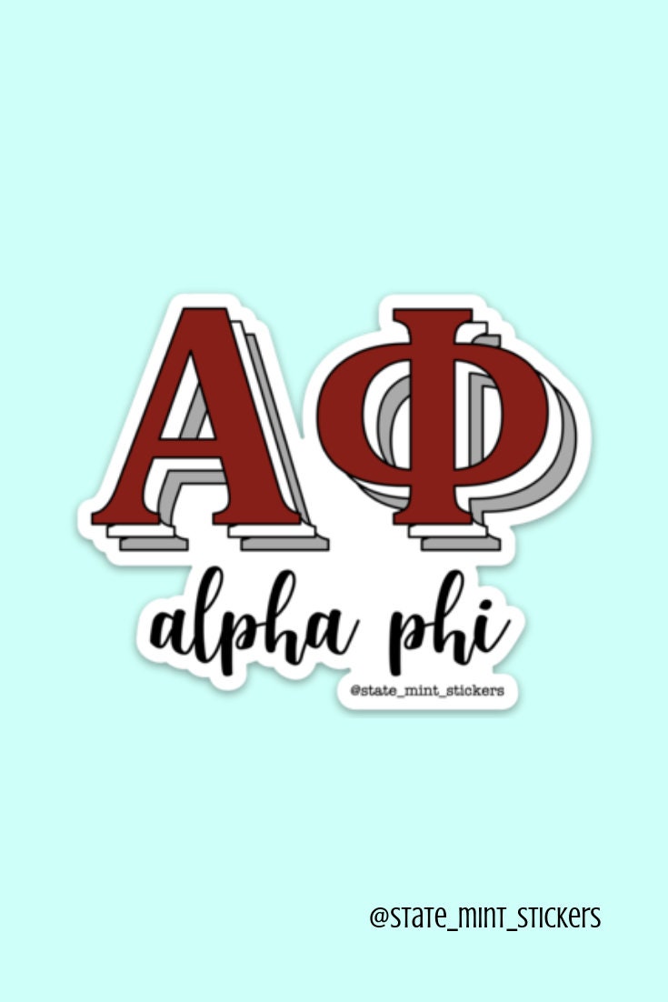 Alpha Phi Sorority Layered Greek Letters Sticker | 3.5" Wide