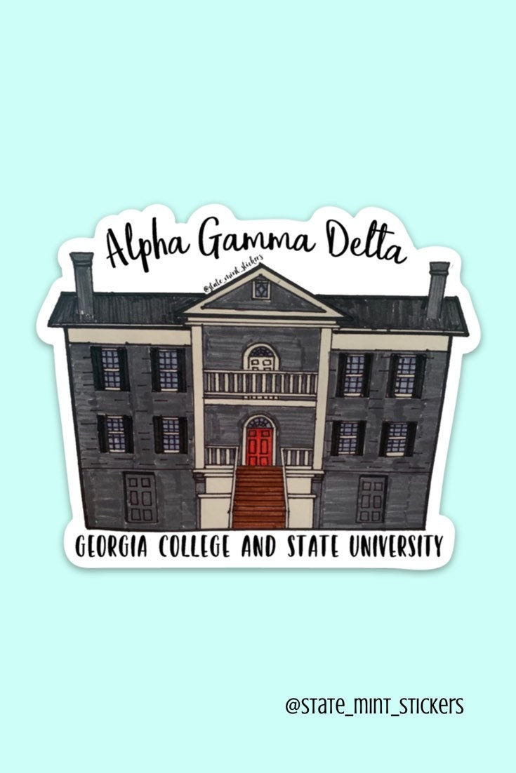 Alpha Gamma Delta GCSU Sorority House Sticker | 3.5"  / Decal |  for Car, Laptop, Mug, Cup, Cooler, Planner