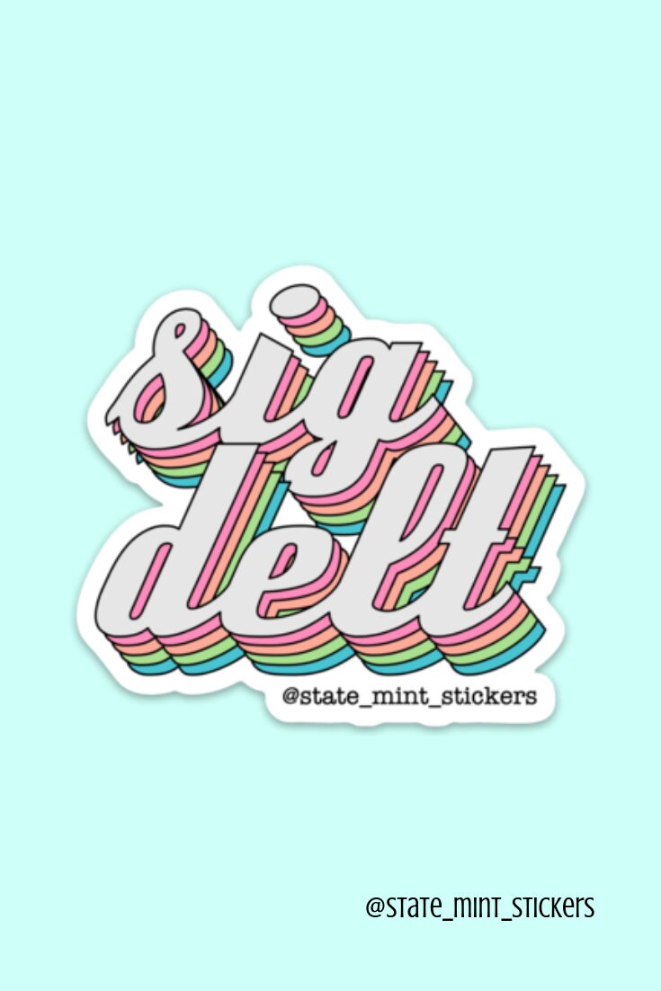 Sigma Delta Tau / Sig Tau / Sig Delt Retro Rainbow Sorority Sticker / Decal | 3.5" Wide