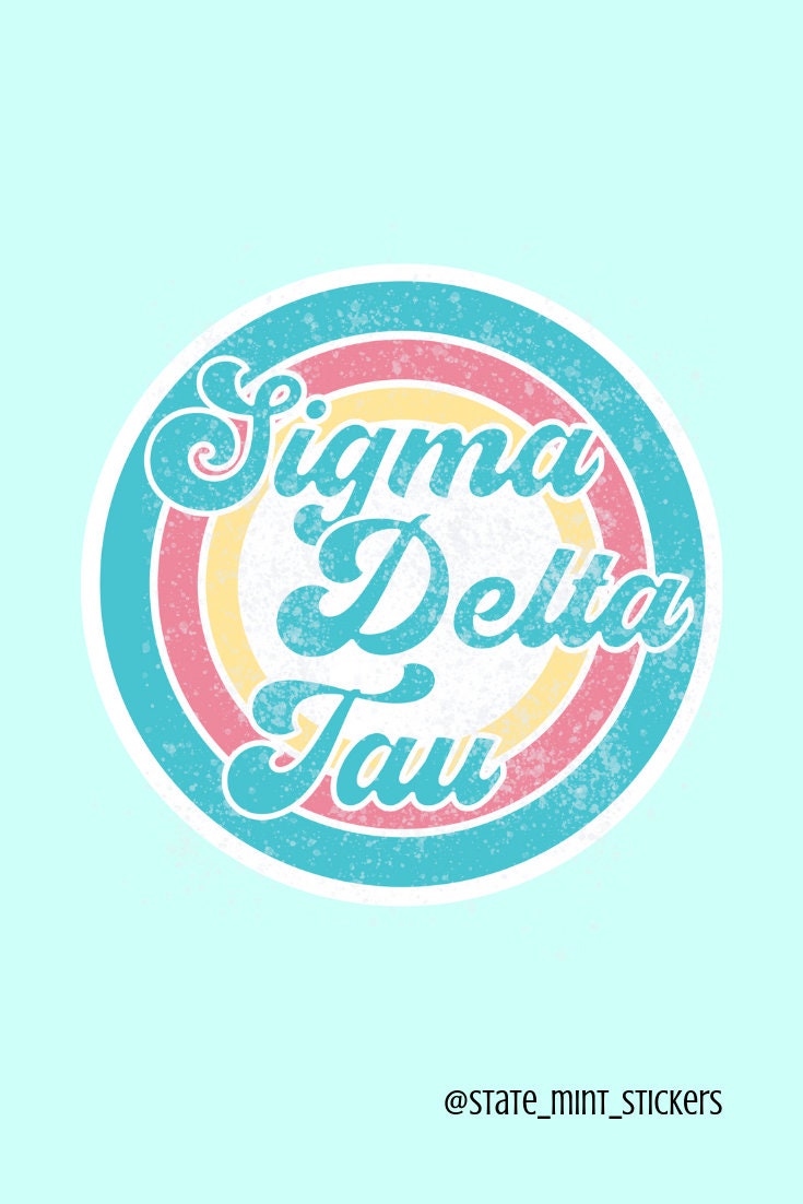 Sigma Delta Tau / Sig Tau / Sig Delt Sorority Vintage Beach Sticker / Decal | 3.5" Wide
