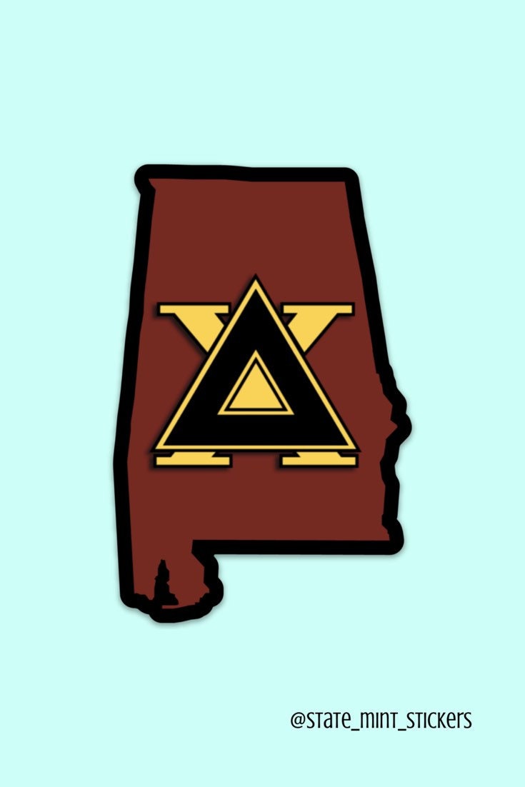 Delta Chi Fraternity Alabama State Shaped Sticker