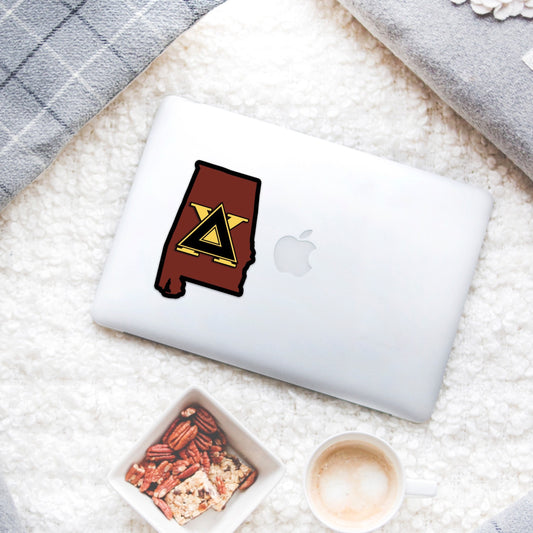 Delta Chi Fraternity Alabama State Shaped Sticker