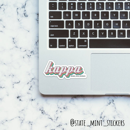 Kappa Kappa Gamma Sorority Pastel Rainbow Decal / Sticker | 3.5"