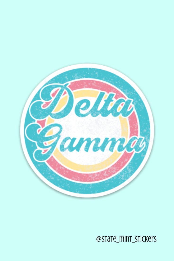 Delta Gamma Sorority Vintage Beach Summer Sticker / Decal | 3.5" Circle