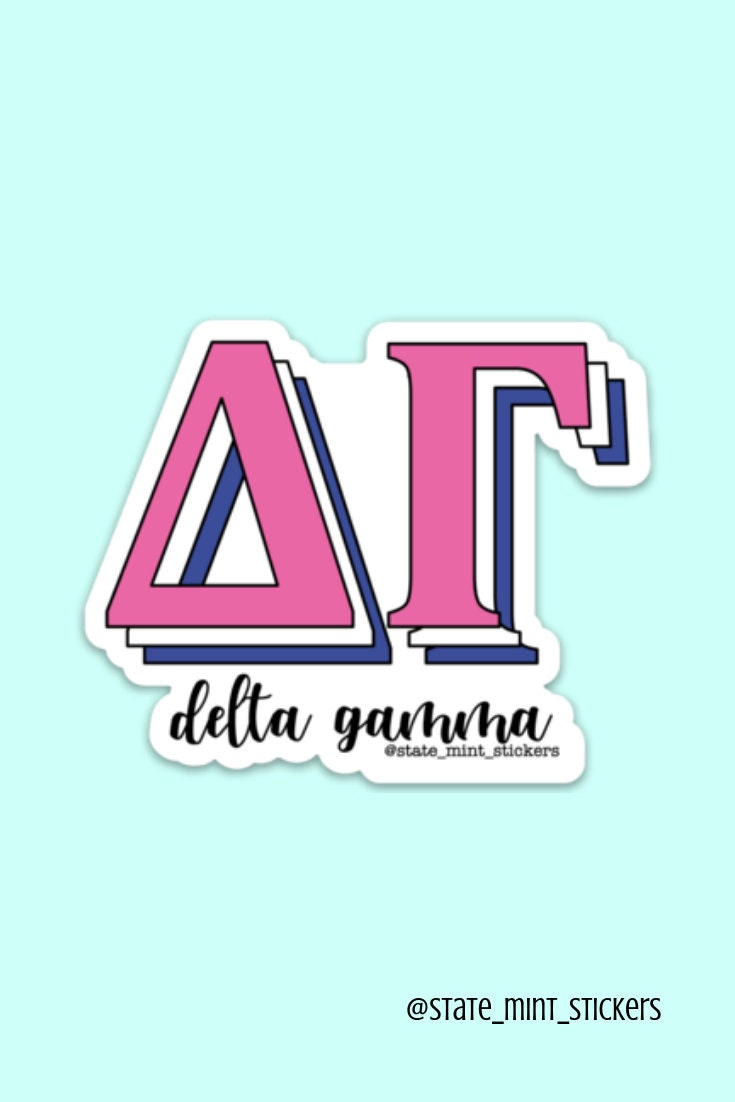 Delta Gamma Sorority Layered Letters Sticker / Decal | 3.5" Circle