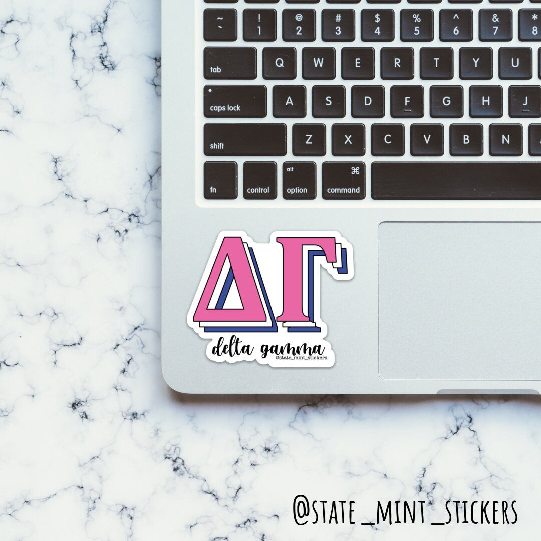 Delta Gamma Sorority Layered Letters Sticker / Decal | 3.5" Circle