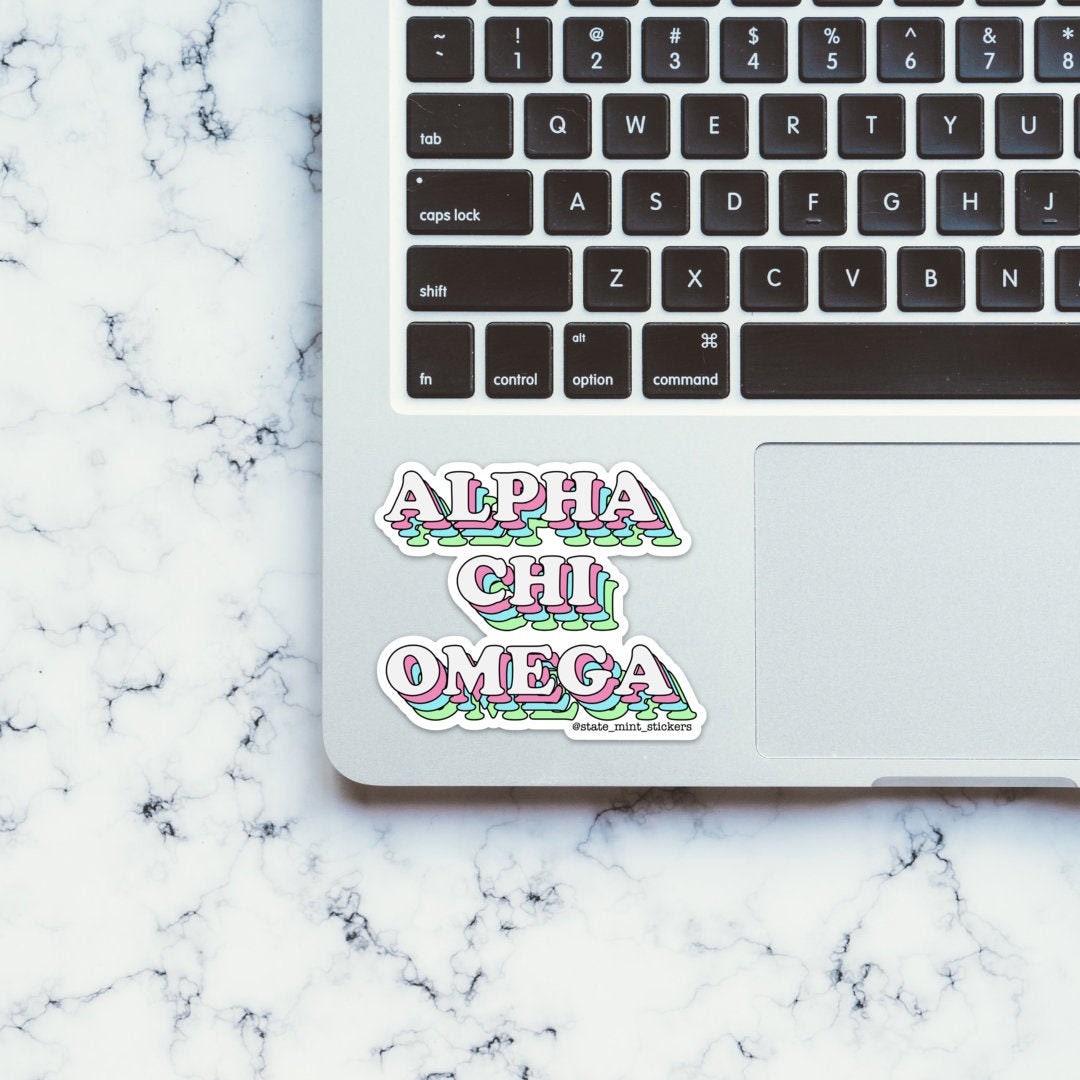 Alpha Chi Omega Pastel Layers Vinyl Sticker / Decal | for big little, bid day, reveal, big little basket, bid day basket, axo, alpha chi