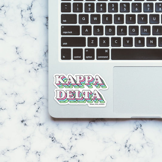 Kappa Delta Sorority Pastel Layers Sticker