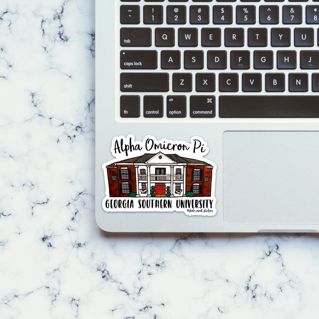 Alpha Omicron Pi Georgia Southern University Sorority House Sticker | 3.5"