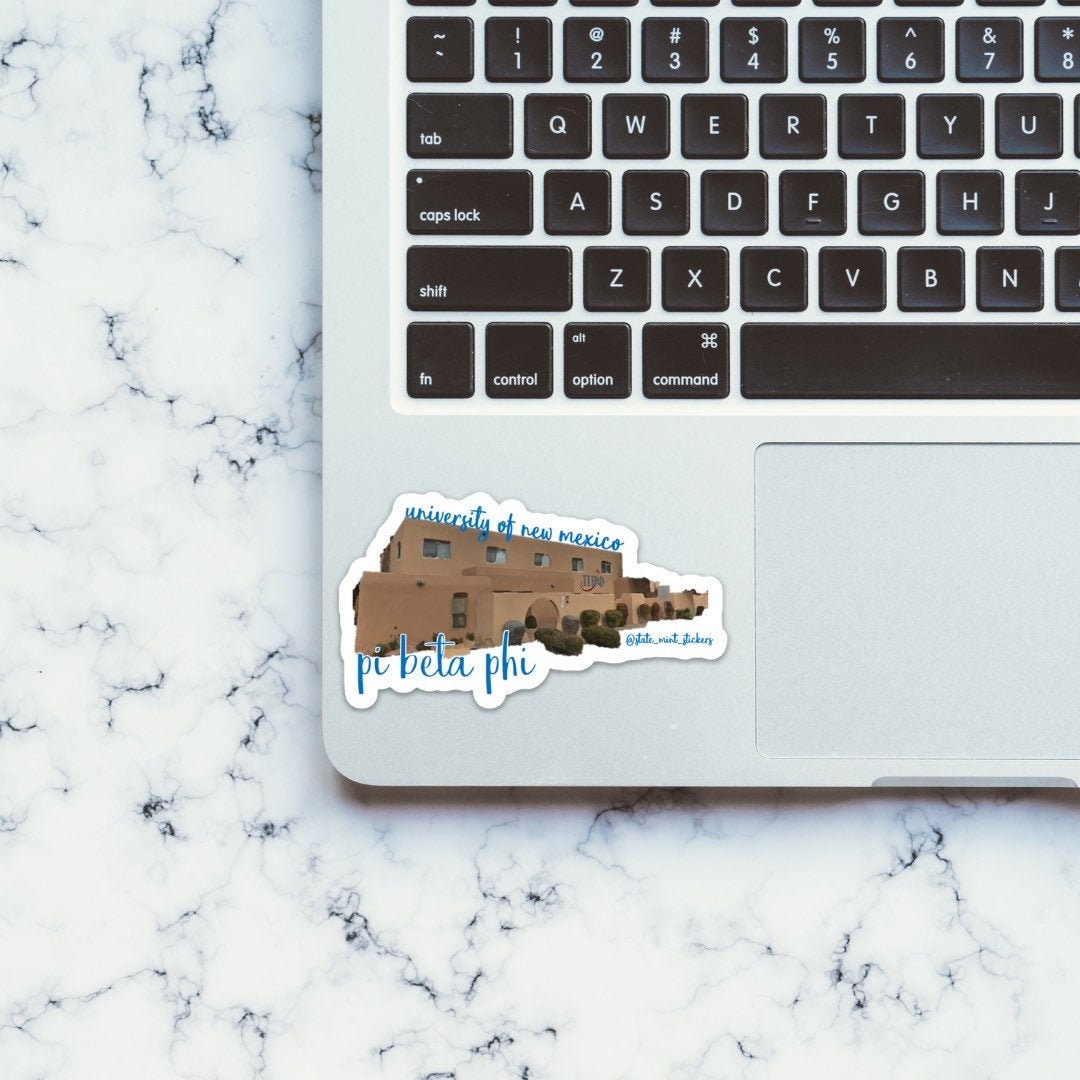 Pi Beta Phi University of New Mexico Sorority House Sticker | 4"  / Decal |  for Car, Laptop, Mug, Cup, Cooler, Planner