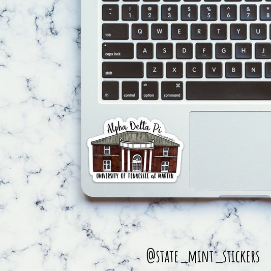 Alpha Delta Pi Tennessee - Martin Sorority House Sticker | 3.5"