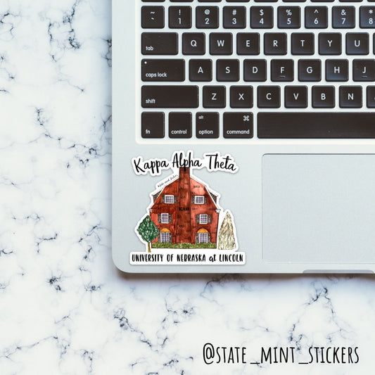 Kappa Alpha Theta Nebraska Lincoln Custom Sorority House Sticker | 3.5" Wide