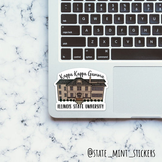 Kappa Kappa Gamma Illinois State University Sorority House Stickers | 3.5"