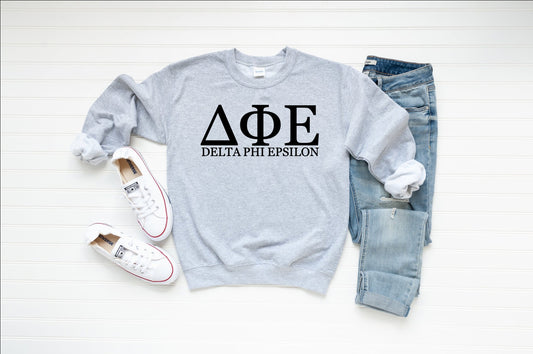 Delta Phi Epsilon Sweatshirt | DPHIE Sorority | Glidan Unisex Crewneck Sweatshirt | Greek Letters