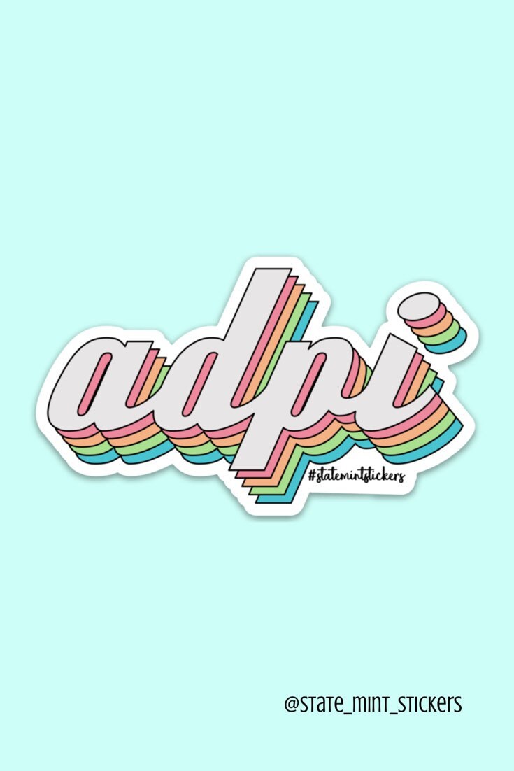 Alpha Delta Pi Retro Rainbow Sorority Sticker | 4" Wide