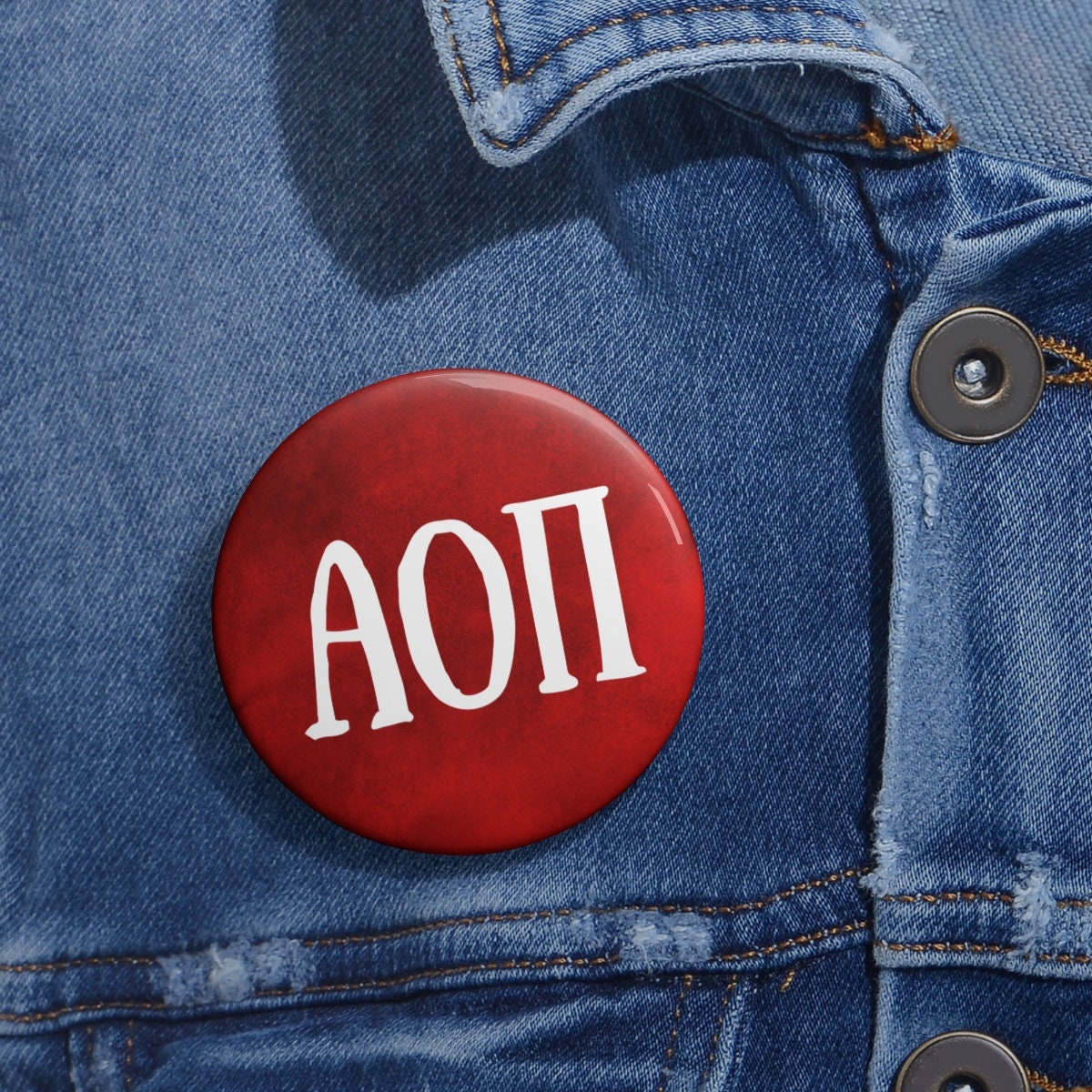 Alpha Omicron Pi Sorority Greek Letters Pin Buttons
