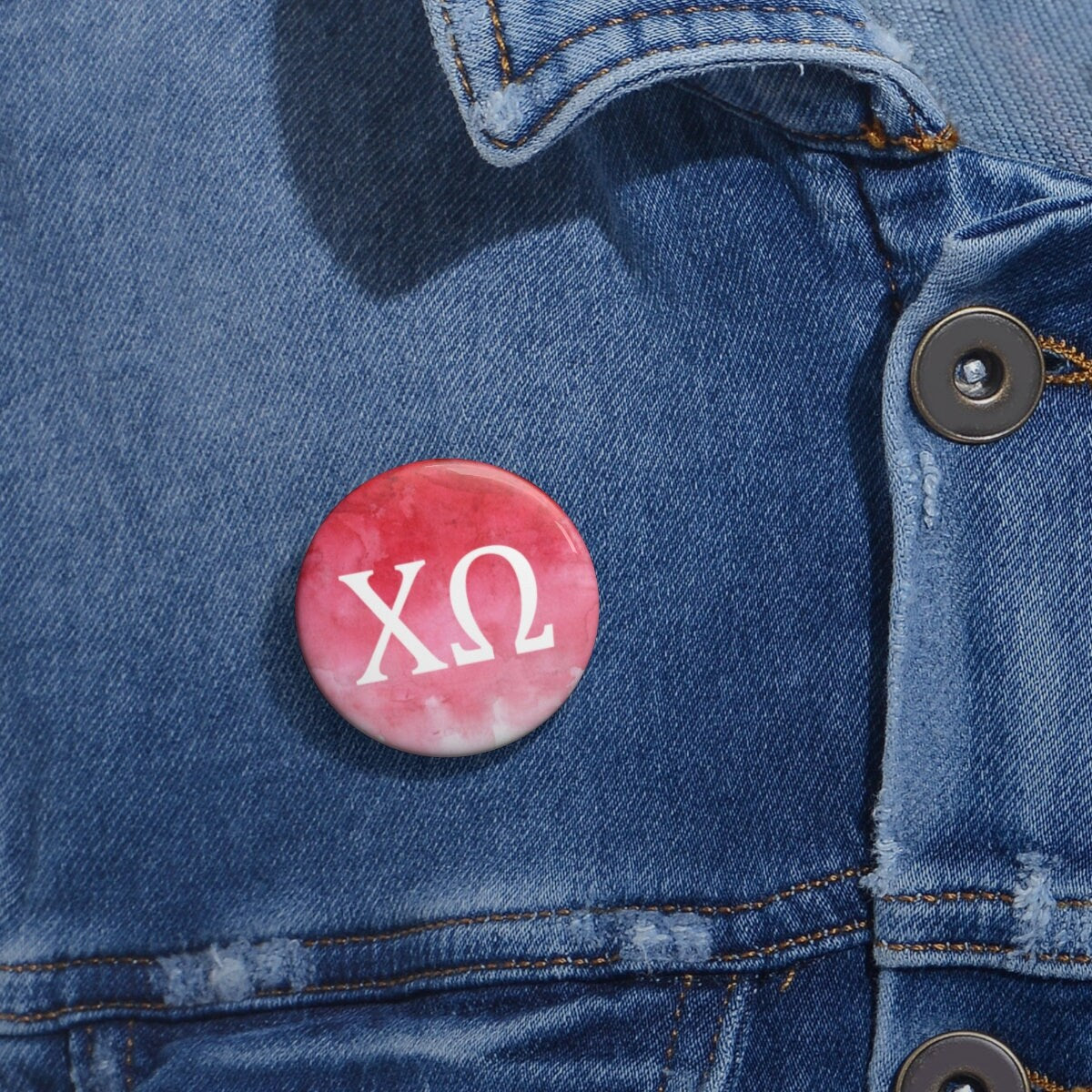 Chi Omega Sorority Greek Letter Pin Buttons