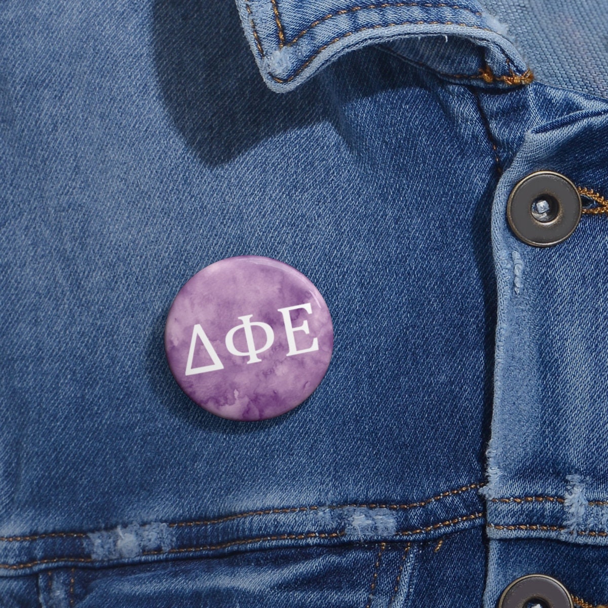 Delta Phi Epsilon Sorority Greek Letter Pin Buttons