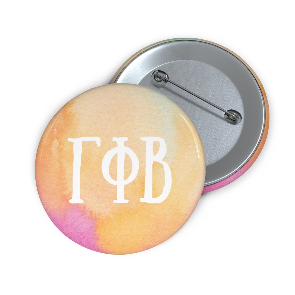 Gamma Phi Beta Watercolor Sorority Greek Letter Pin Buttons