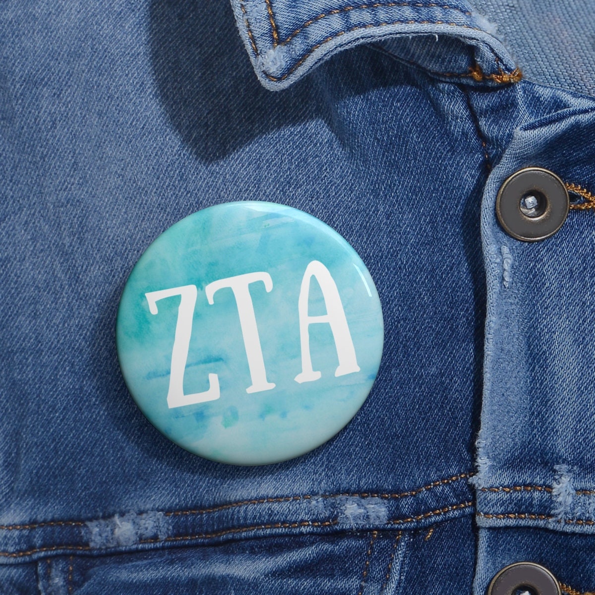 Zeta Tau Alpha Sorority Greek Letter Pin Buttons