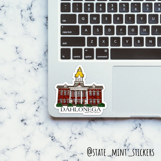 UNG Dahlonega Watercolor Drawing Sticker / Decal | Price Memorial Steeple University of North Georgia, gift for graduate, student, alum