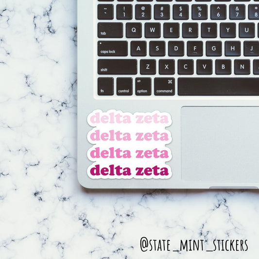 Delta Zeta Sorority Gradient Sticker / Decal