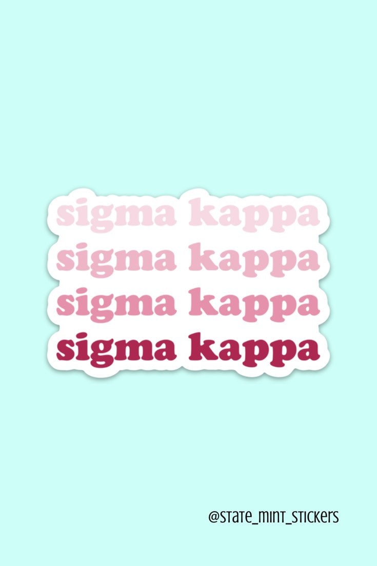 Sigma Kappa Sorority ΣΚ Gradient Sticker  | 4" Wide