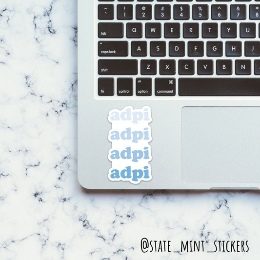 Alpha Delta Pi ADPi Blue Gradient Sorority Sticker | 3.5" |  big little reveal, bid day basket, for laptop, car, water bottle, outdoor vinyl
