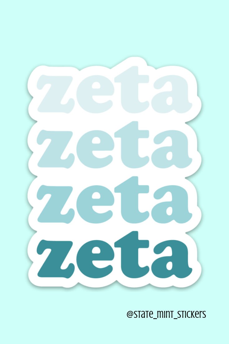 Zeta Tau Alpha Sorority Teal Ombre Gradient Laptop Sticker - 3.5" Wide  / Decal |  for Car, Laptop, Mug, Cup, Cooler, Planner