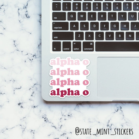 Alpha Omicron Pi Gradient AOII / Alpha O Sticker / Decal waterproof, dishwasher safe, outdoor vinyl, laptop, computer, car, window