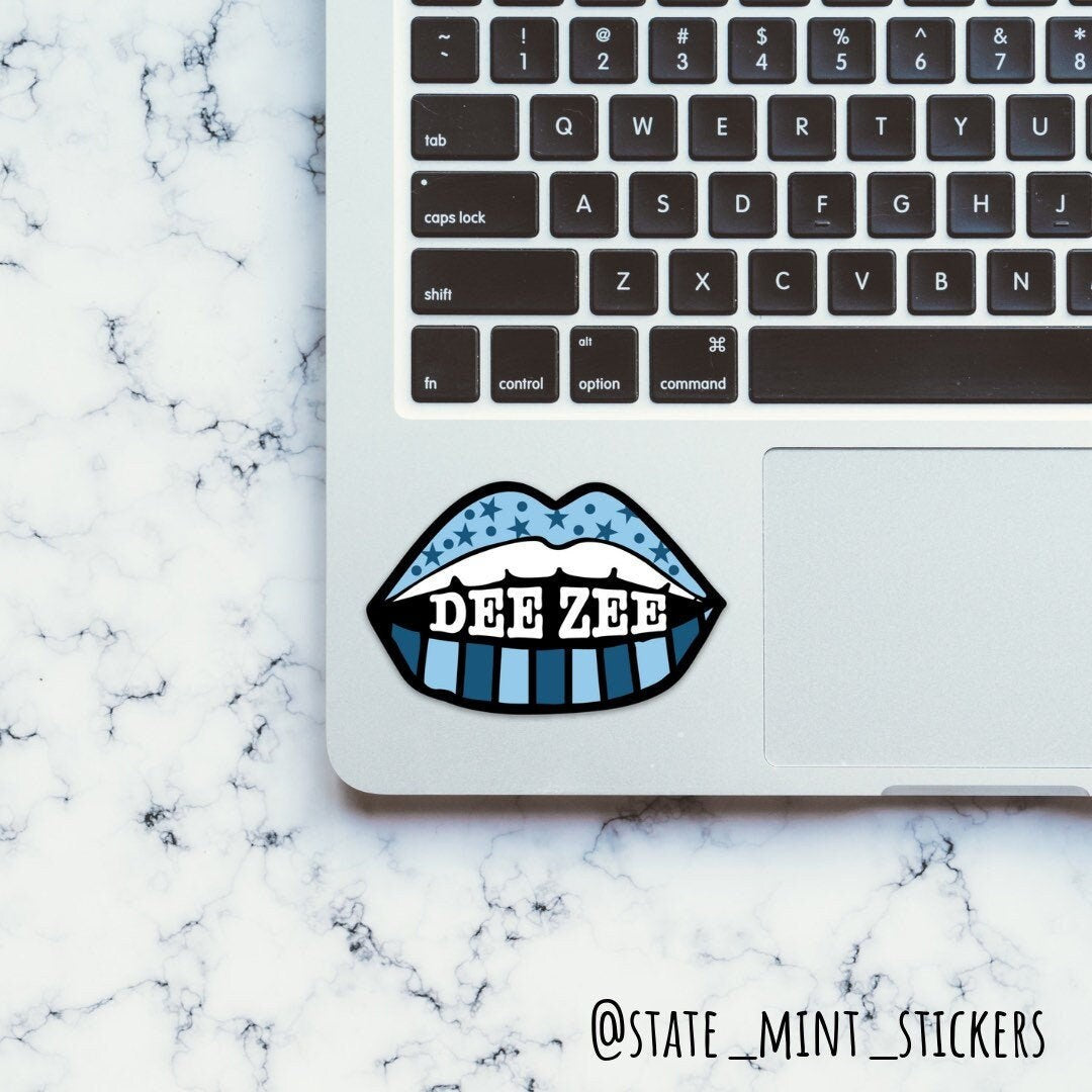 Delta Zeta Sorority Blue Stars & Lips DEE ZEE Sticker
