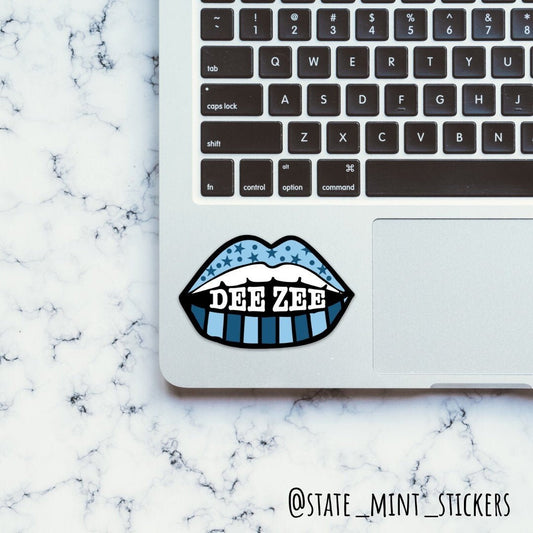 Delta Zeta Sorority Blue Stars & Lips DEE ZEE Sticker