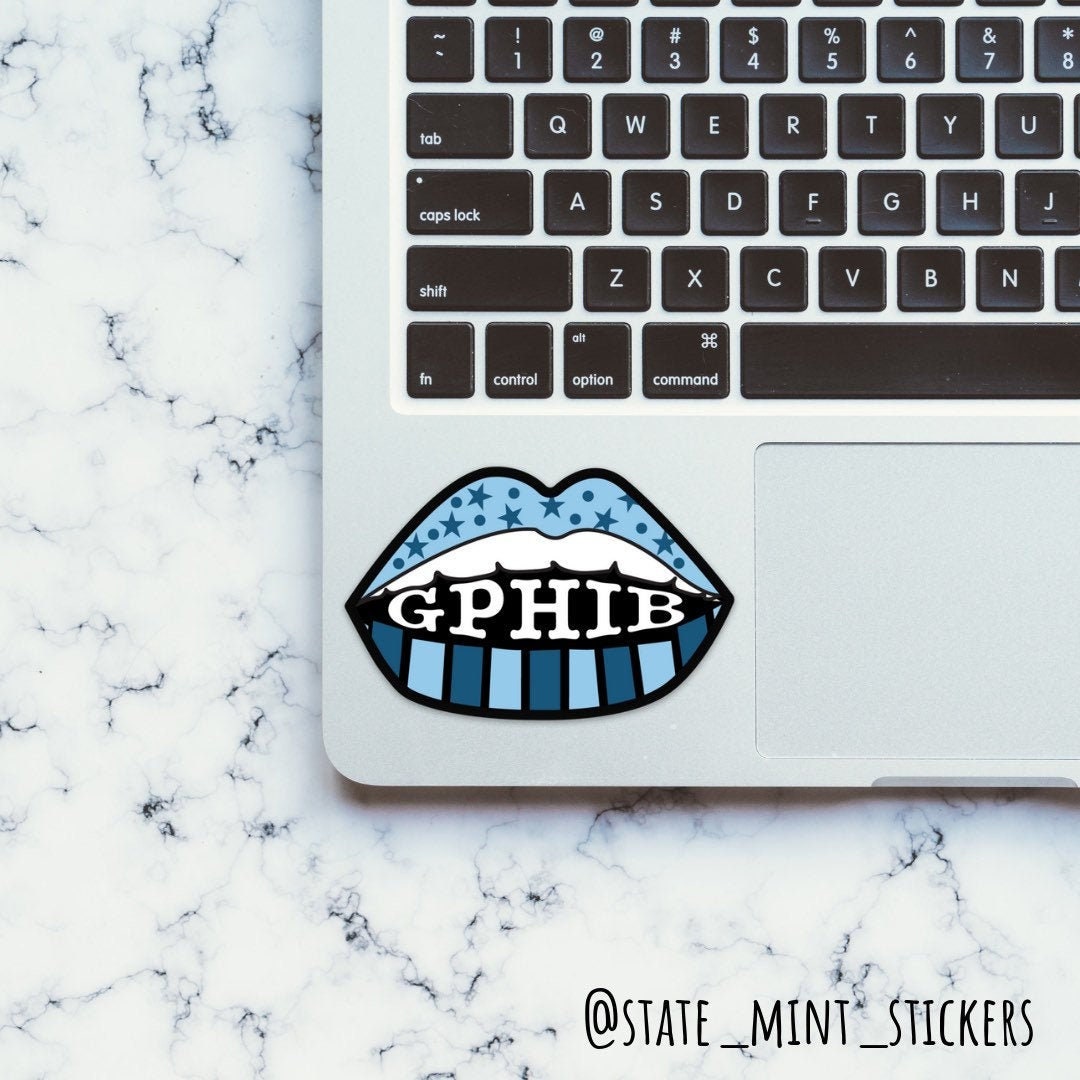 Gamma Phi Beta Blue Stars and Lips Sticker / Decal  | 3.5" | for car, laptop, cooler, water bottle and more